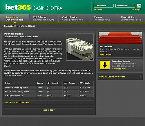 Bet365 Opening Bonuses