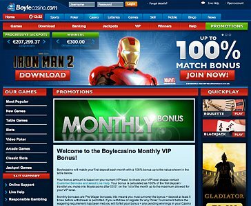 BoyleCasino Offers a Monthly Bonus to Current Members