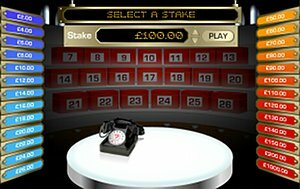 First you begin on the Deal or No Deal select a stake screen