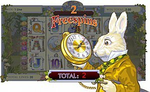 Ash Gaming's Adventures in Wonderland Slot Machine White Rabbit Free Spins Bonus