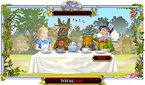 Ash Gaming's Adventures in Wonderland Slot Machine Mad Hatter Tea Party Bonus Feature