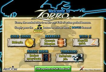 Aristocrat's Zorro Slot Machine Bonus Features