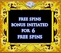 IGT's DaVinci Diamonds Slot Machine Free Spins Bonus Initiated Screen