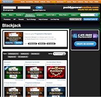 PaddyPower Online Casino Blackjack Page